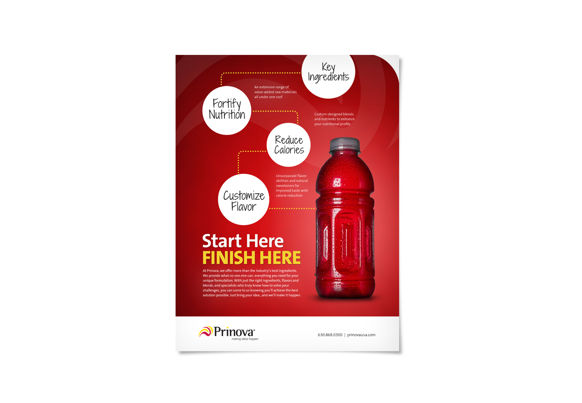 Prinova print ad Prinova beverage print ad