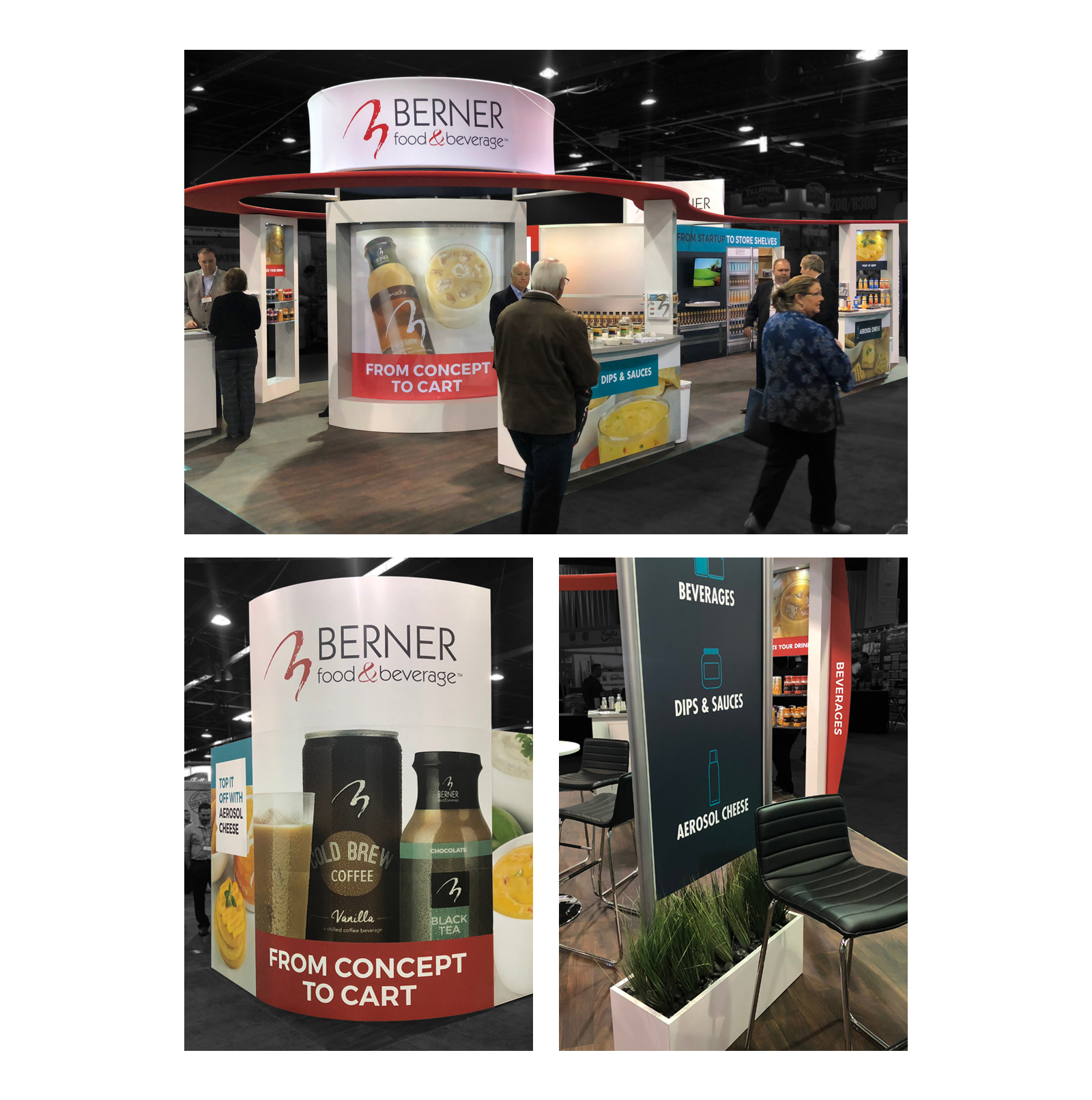 views of Berner Food & Beverage booth at tradeshow