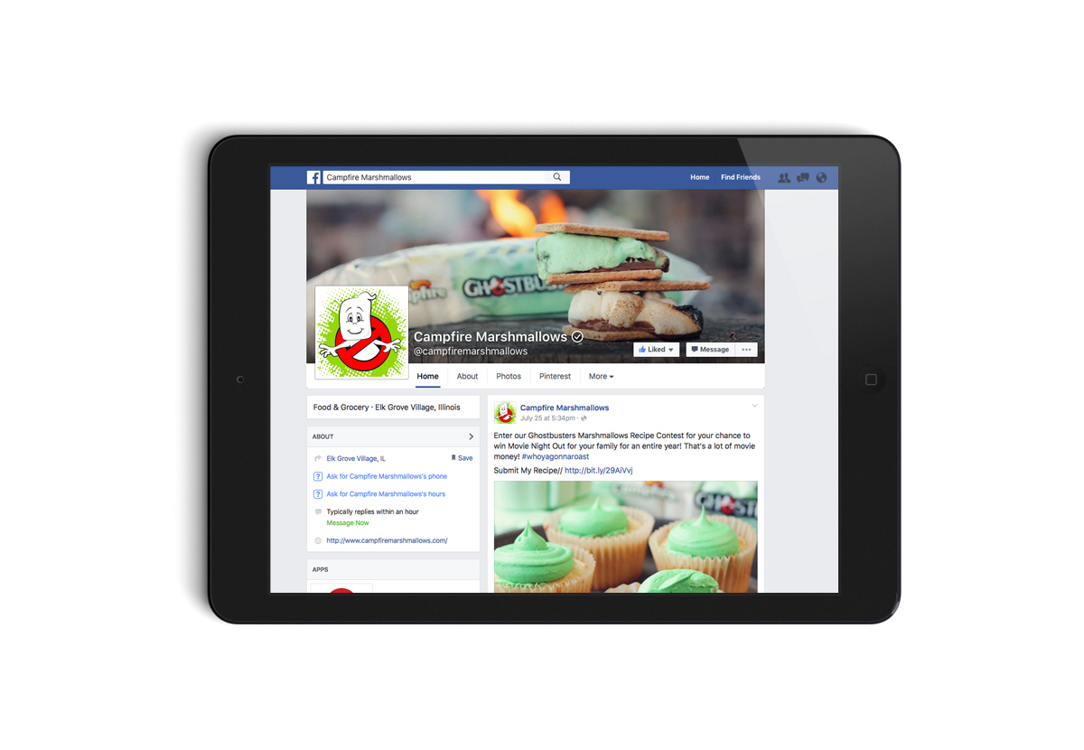 Campfire Ghostbusters iPad Campfire Facebook with Ghostbusters campaign screenshot