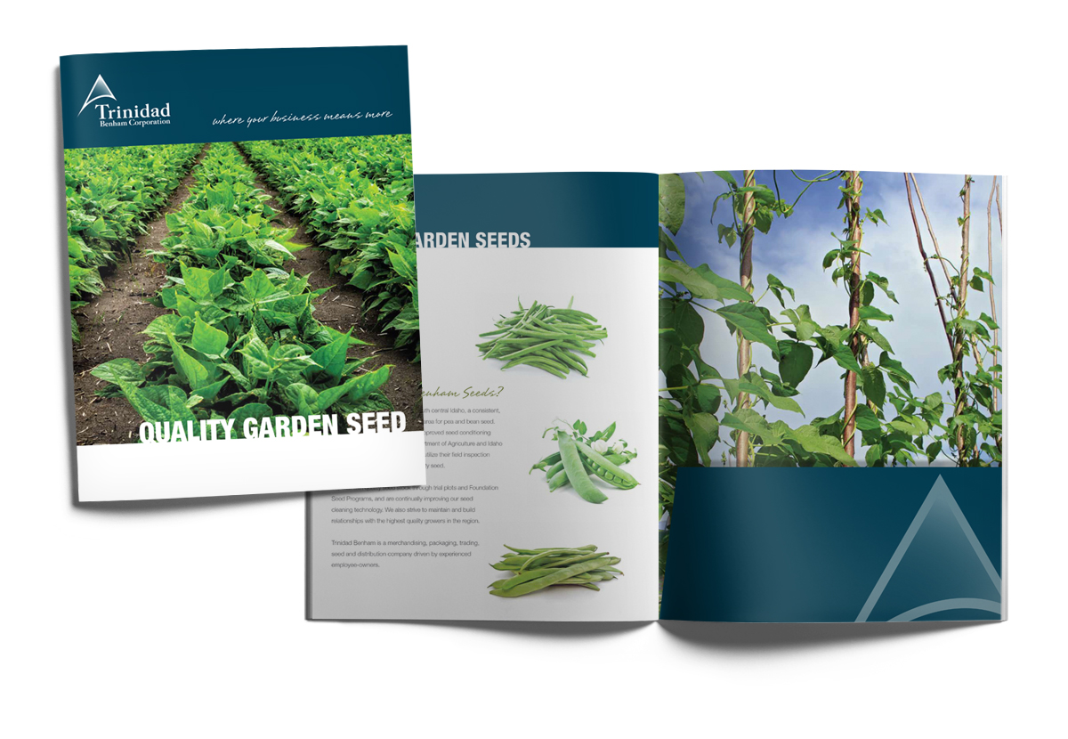 Seed brochure with plants