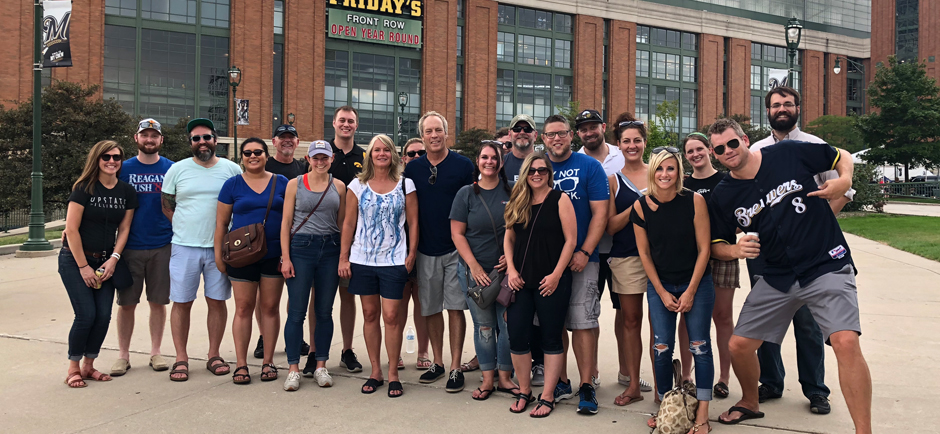 team members at miller park