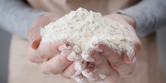 guy holding powder in hands