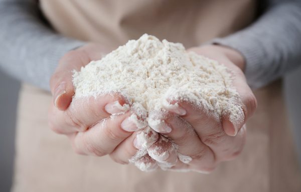 guy holding powder in hands