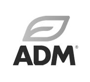 ADM logo in black and white