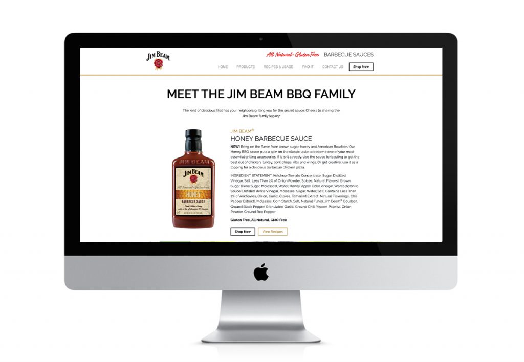 Jim Beam product page preview