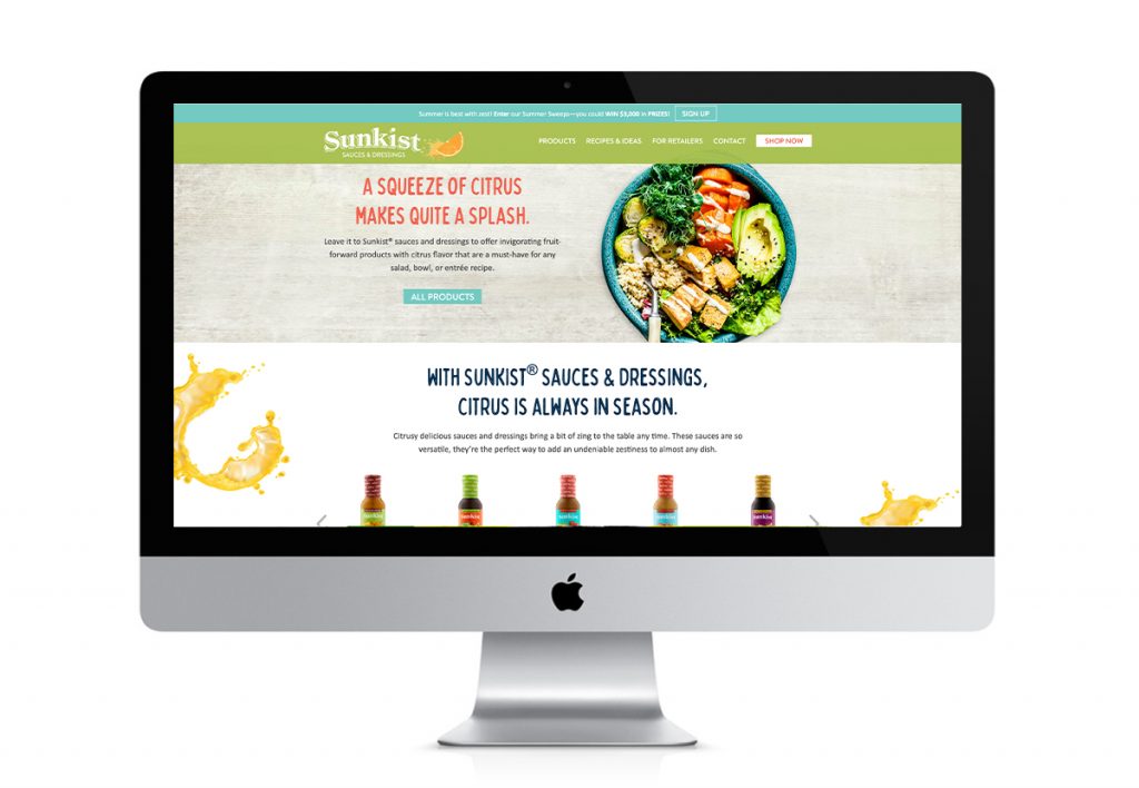 Sunkist website homepage