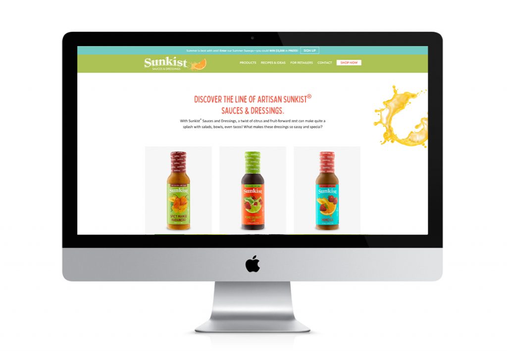 Sunkist website product page