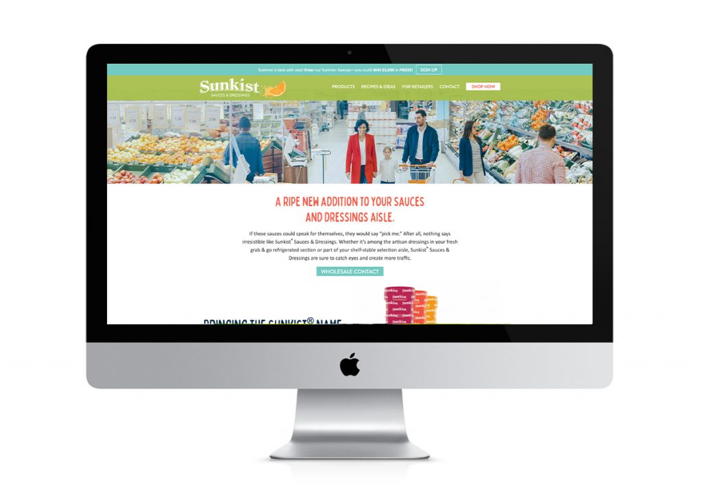 Sunkist website page for retailers