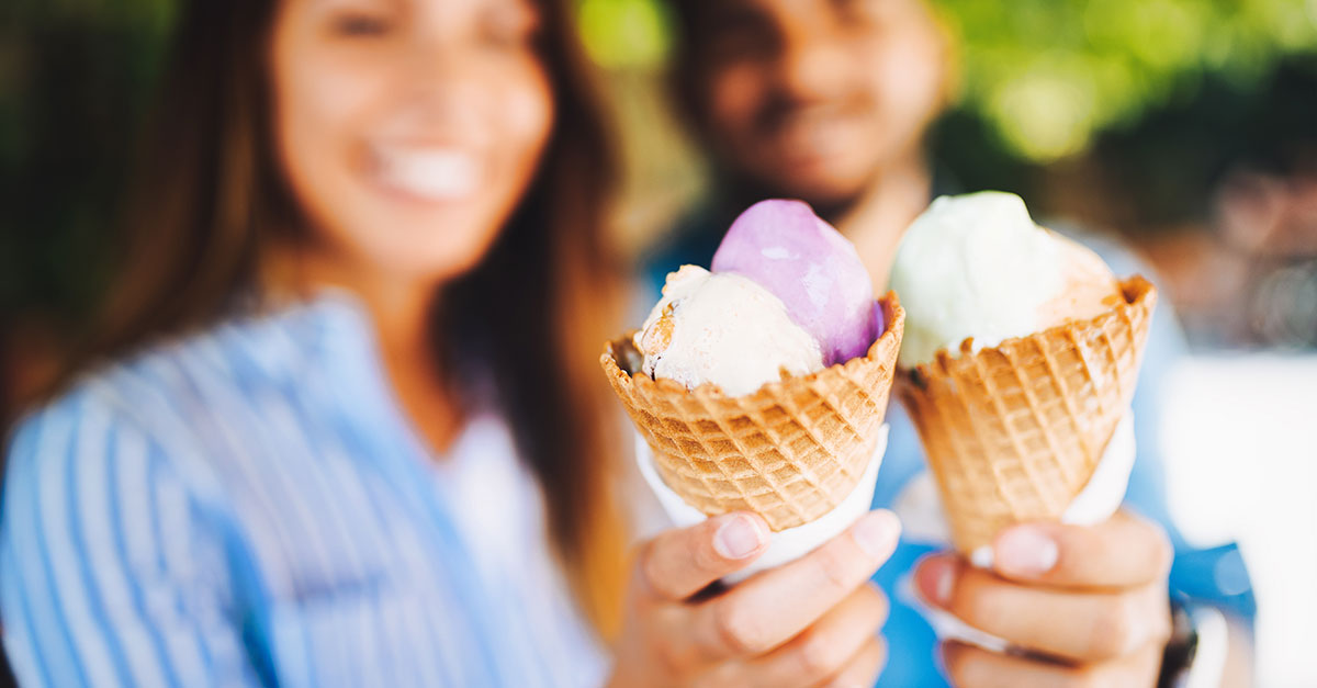 Couple with ice cream