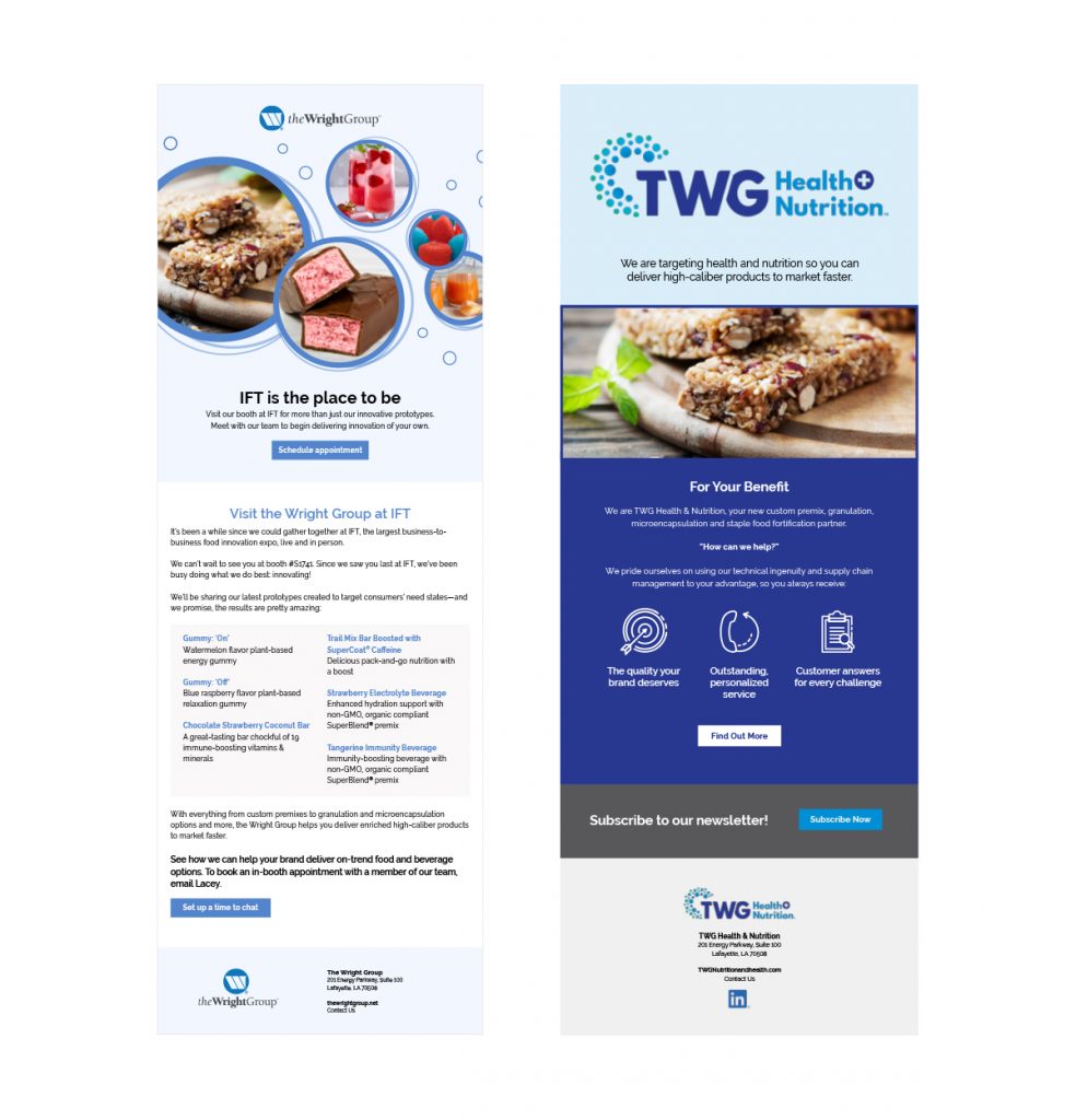 TWG eblast examples