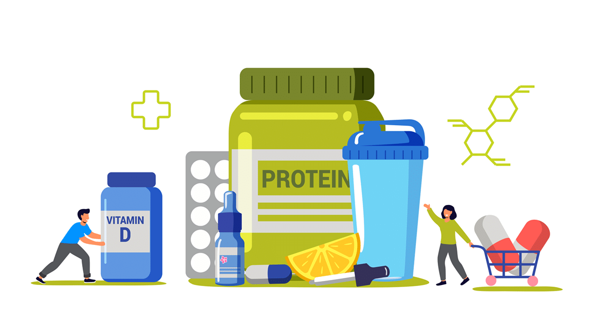 Vitamin and supplement container renderings